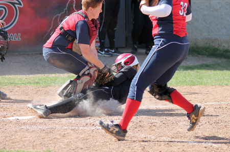 Rio Grande's Jaymie Rector scores the winning run in Saturday's game two victory over Cumberlands